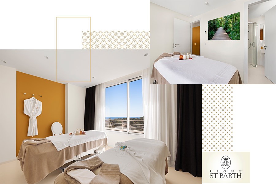 A graphic featuring two images of premises used for wellness treatments.
